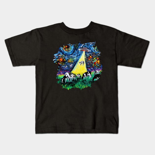 van Gogh Was Never Abducted with border Kids T-Shirt by sagittariusgallery